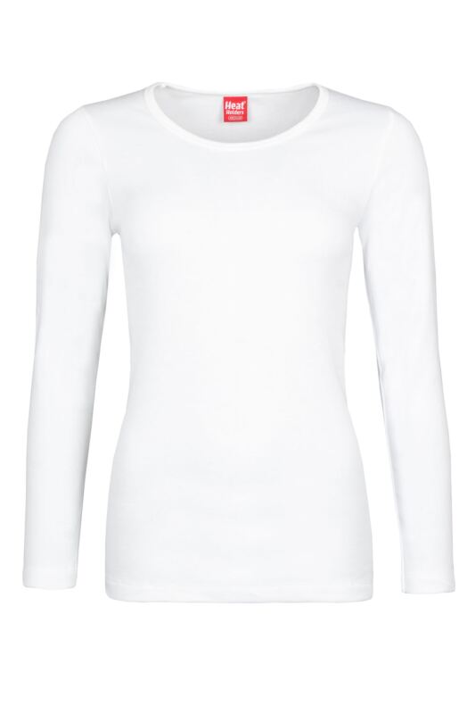 Women's 1 Pack SOCKSHOP Heat Holders 0.45 TOG Long Sleeve Vest White L