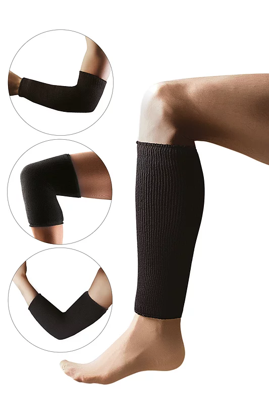 Women's and Mens 1 Pair Heat Holders 2.3 Tog Joint Warmers In Black