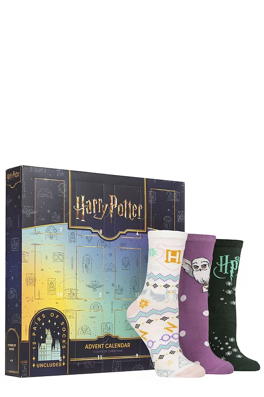 Women's 12 Pair SOCKSHOP Harry Potter 12 Days of Christmas Advent Calendar Socks