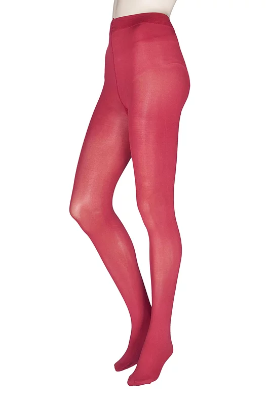 Women's 1 Pair Charnos 60 Denier Opaque Tights Red Extra Large