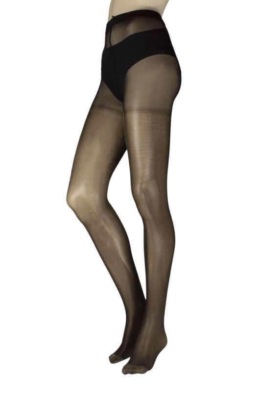 Womens 1 Pair Charnos All Over Sparkle Tights Black/Gold Medium/Large