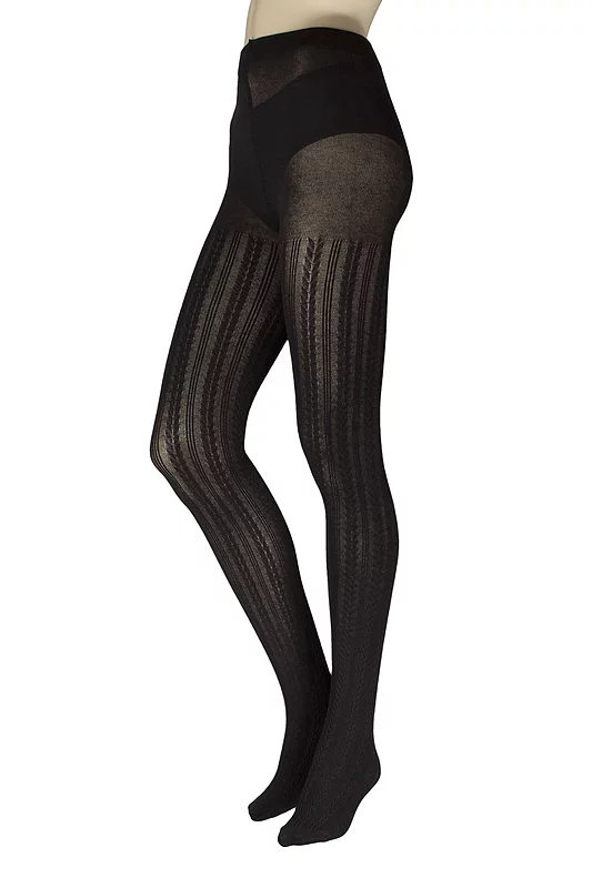 Women's 1 Pair Charnos Chevron Stripe Pattern Tights