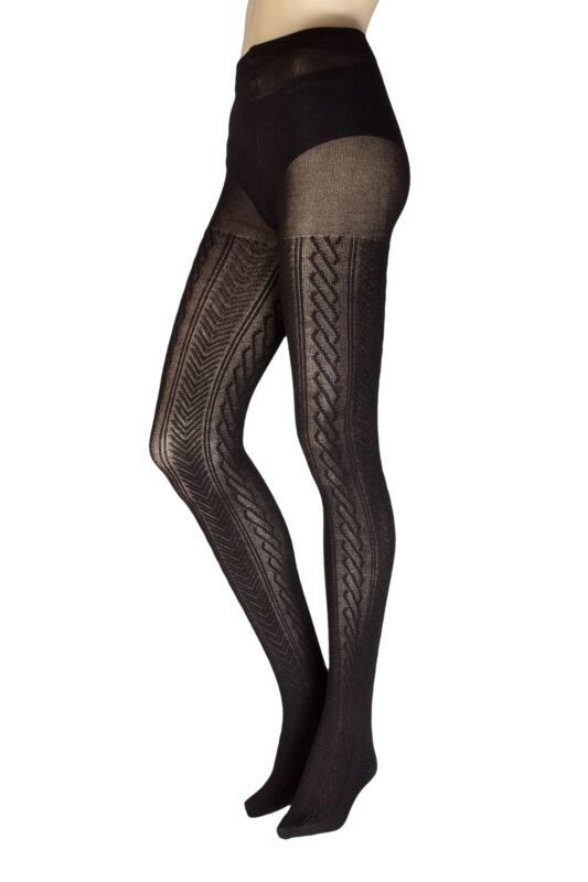 Women's 1 Pair Charnos Cotton Chevron Tights