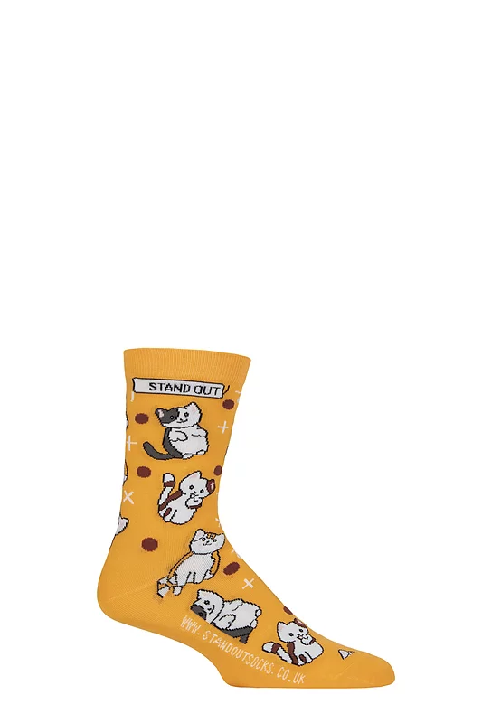 Stand Out Socks 1 Pair Cats Cotton Socks Cats 8-12