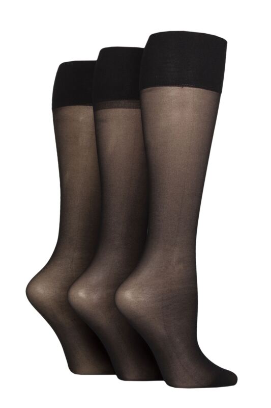Women's 3 Pair Charnos 15 Denier Sheer Knee Highs
