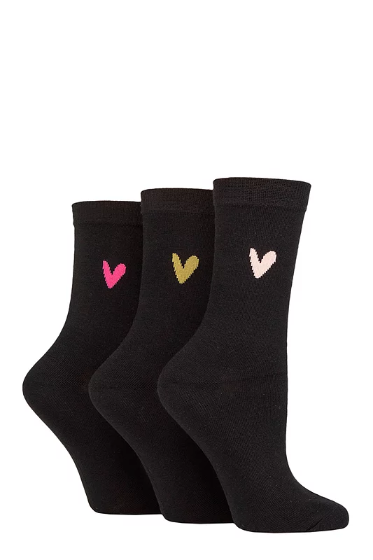 Women's 3 Pair Caroline Gardner Patterned Cotton Socks