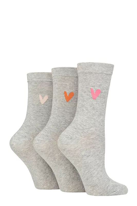 Women's 3 Pair Caroline Gardner Patterned Cotton Socks