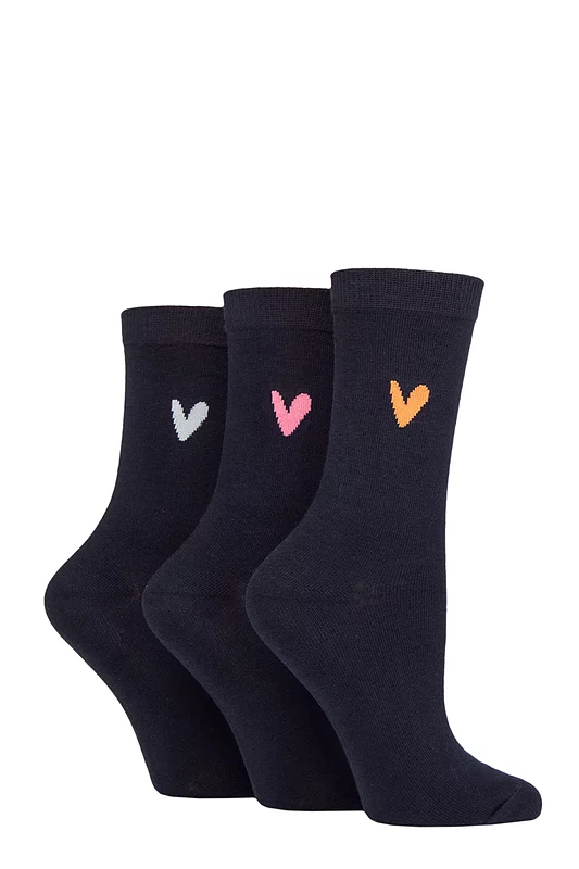 Women's 3 Pair Caroline Gardner Patterned Cotton Socks