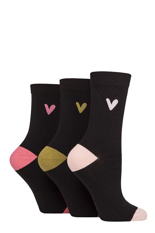 Women's 3 Pair Caroline Gardner Patterned Cotton Socks