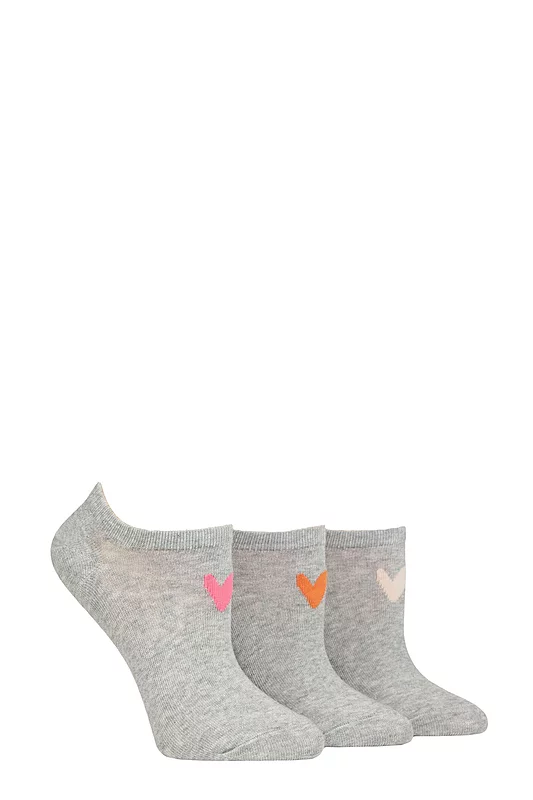 Women's 3 Pair Caroline Gardner Patterned Cotton Trainer Socks