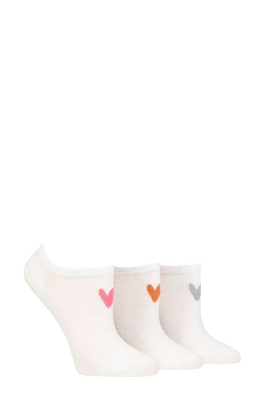 Women's 3 Pair Caroline Gardner Patterned Cotton Trainer Socks