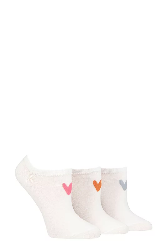 Women's 3 Pair Caroline Gardner Patterned Cotton Trainer Socks