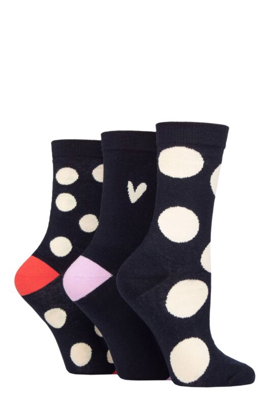 Women's 3 Pair Caroline Gardner Patterned Cotton Socks