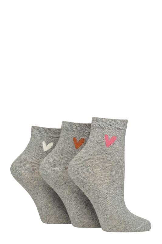 Women's 3 Pair Caroline Gardner Cotton Patterned Mid Length Crew Socks