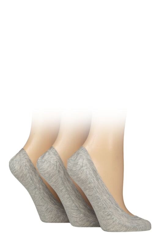 Women's 3 Pair Caroline Gardner Plain Cotton No-Show Shoe Liner Socks