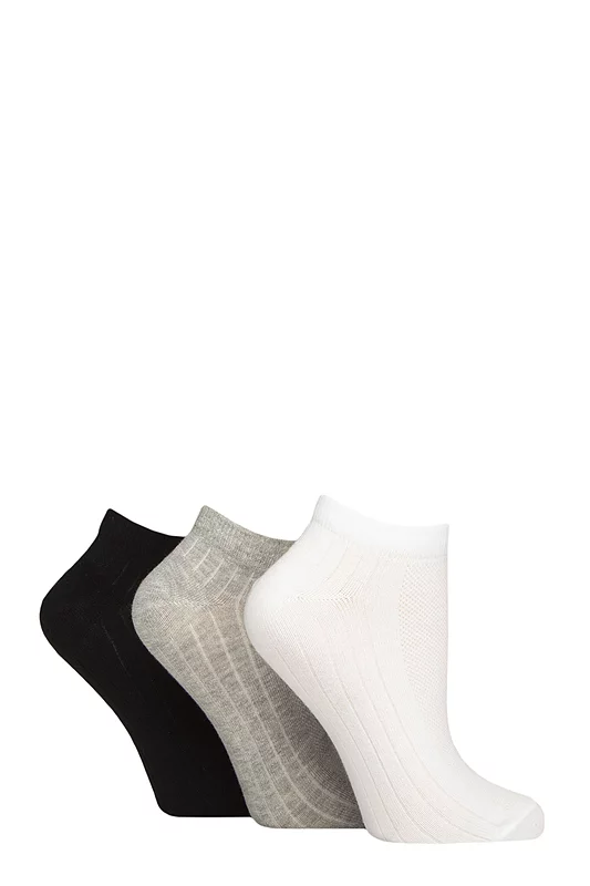 Women's 3 Pair Charnos Organic Cotton Active Trainer Socks