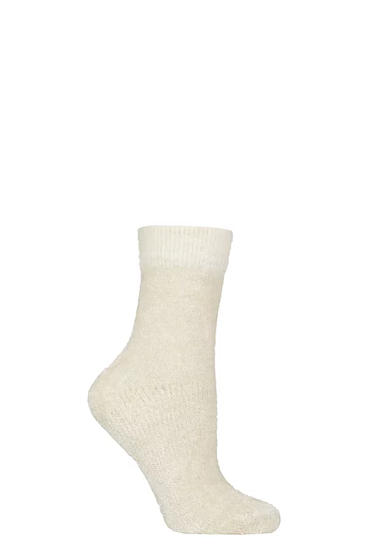 Women's 1 Pair Charnos Chenille Socks Cream One Size