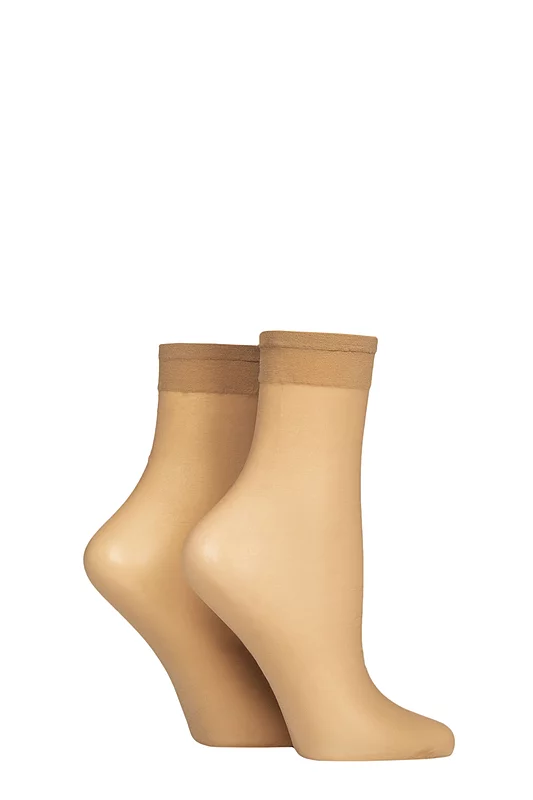 Women's 2 Pair Charnos 10 Denier Sheer Ankle Highs