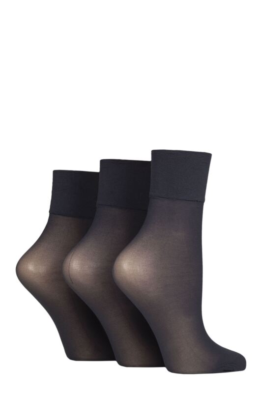 Women's 3 Pair Charnos 15 Denier Sheer Ankle Highs