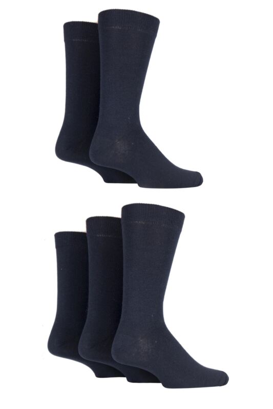 Mens 5 Pair Farah Classic Everyday Plain and Argyle Jacquard Cotton Socks