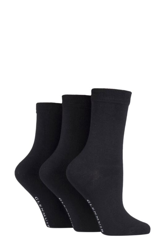 Women's 3 Pair Glenmuir Classic Plain Bamboo Socks