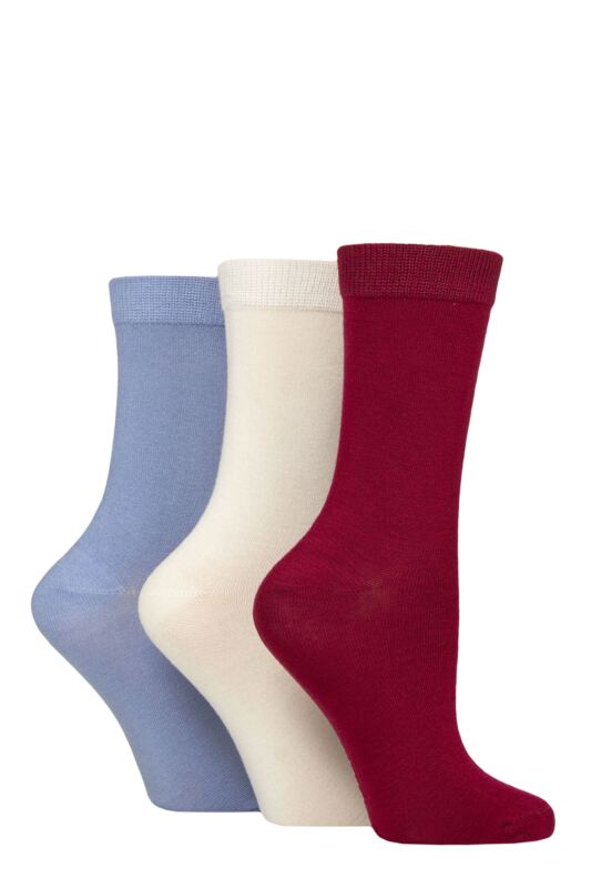 Women's 3 Pair Glenmuir Classic Plain Bamboo Socks