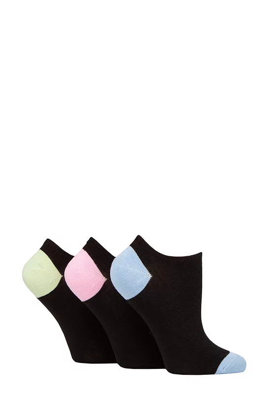 Women's 3 Pair Glenmuir Plain and Patterned Bamboo Secret Socks