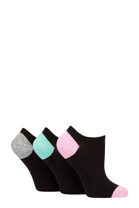Women's 3 Pair Glenmuir Plain and Patterned Bamboo Secret Socks