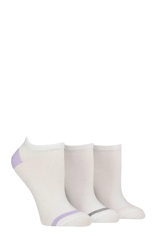 Women's 3 Pair Glenmuir Plain and Patterned Bamboo Secret Socks