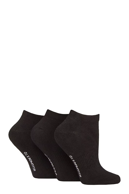 Women's 3 Pair Glenmuir Cushion Bamboo Sports Trainer Socks