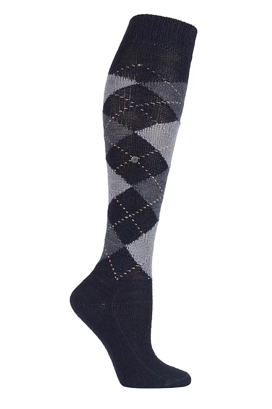 Women's 1 Pair Burlington Whitby Extra Soft Argyle Knee High Socks