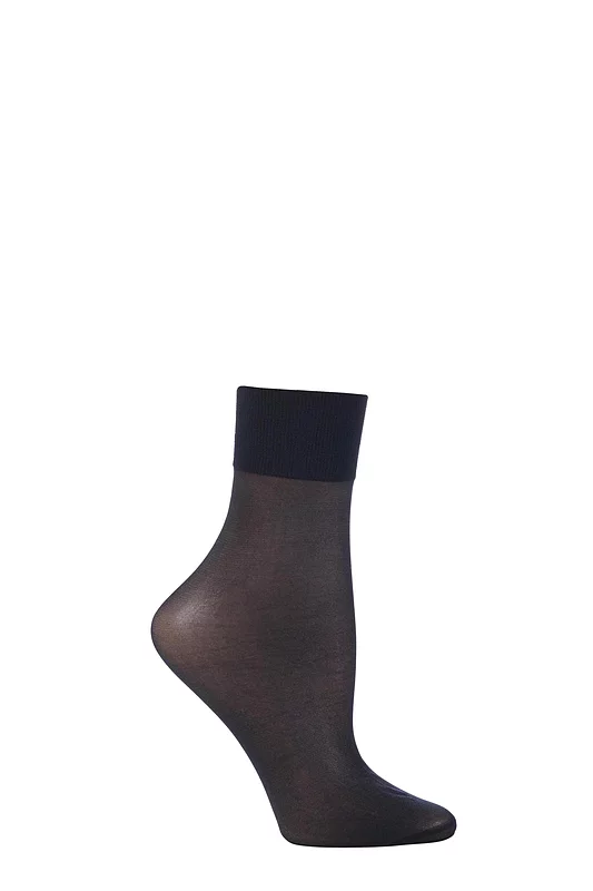 Women's 1 Pair Falke Seidenglatt 15 Denier Transparent Shining Ankle Highs