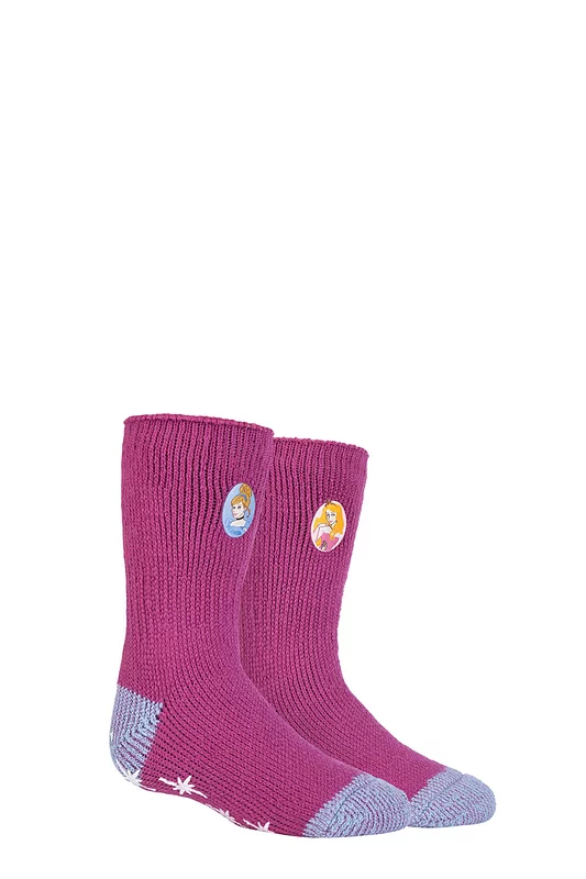 Kids 1 Pair Heat Holders Disney Princess Slipper Socks with Grip