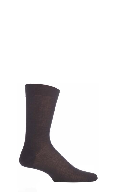 Mens 1 Pair Pantherella Plain 100% Cotton Lisle Socks