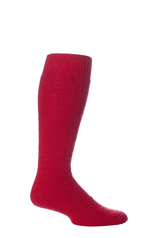 Mens and Women's 1 Pair SOCKSHOP of London Mohair Knee High Socks With Cushioning Red 8-10