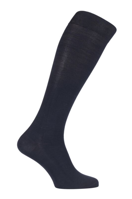 Mens 1 Pair Falke Energising Cotton Socks Navy 5.5-6.5 Mens