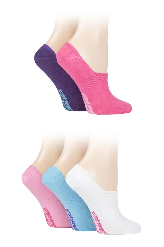 Women's 5 Pair Dare to Wear No Show Socks Pastel 4-8 Ladies