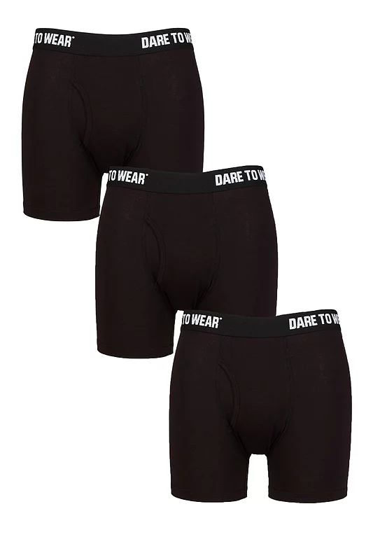 Mens 3 Pack SOCKSHOP Dare to Wear Plain and Striped Bamboo Trunks