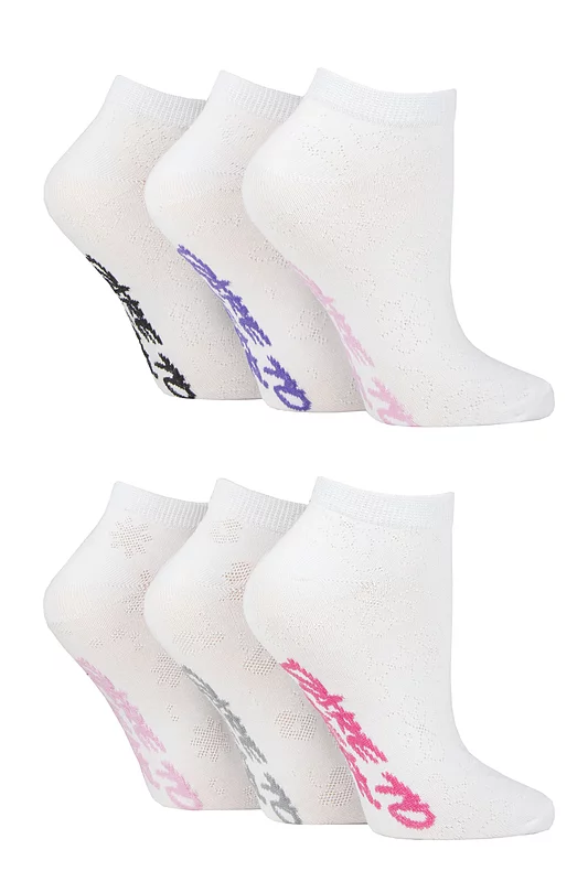 Women's 6 Pair Dare to Wear Pique Knit Patterned Trainer Socks