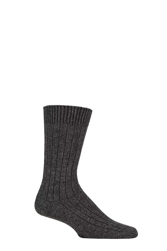 Mens 1 Pair Glenmuir Silk and Merino Wool Blend Socks
