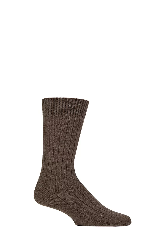 Mens 1 Pair Glenmuir Silk and Merino Wool Blend Socks