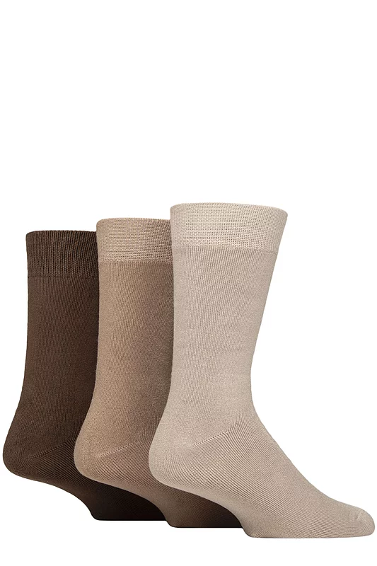 Mens 3 Pair Glenmuir Bamboo Full Cushion Leisure Socks