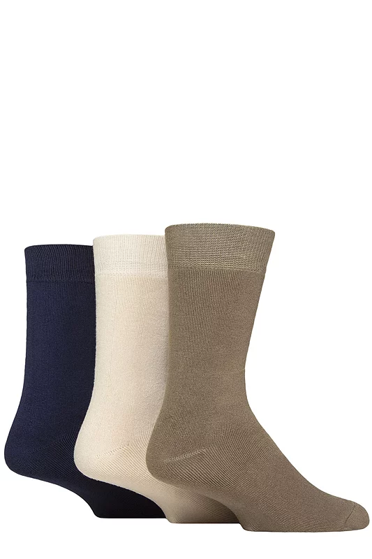 Mens 3 Pair Glenmuir Bamboo Full Cushion Leisure Socks