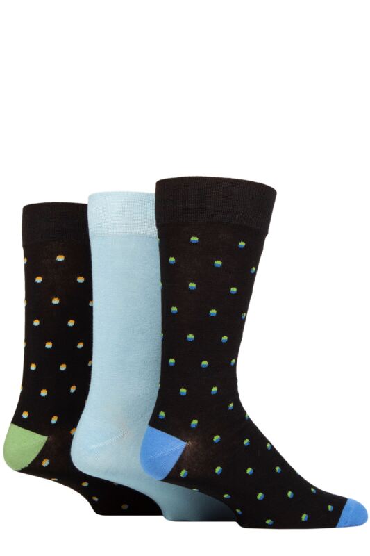 Mens 3 Pair Glenmuir Patterned Bamboo Socks