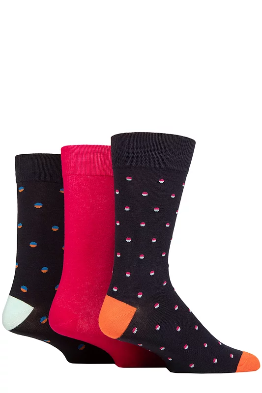 Mens 3 Pair Glenmuir Patterned Bamboo Socks
