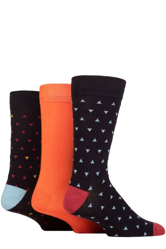 Mens 3 Pair Glenmuir Patterned Bamboo Socks
