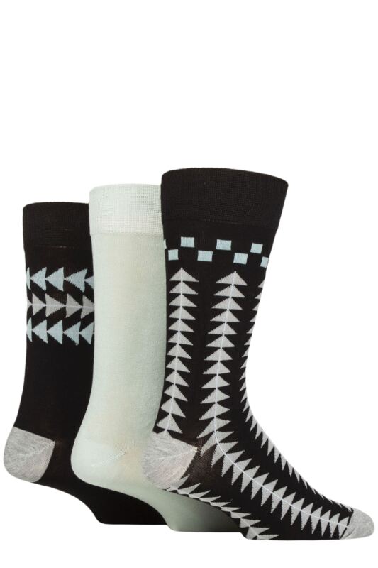 Mens 3 Pair Glenmuir Patterned Bamboo Socks