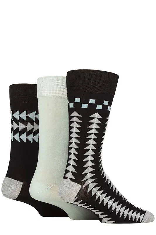 Mens 3 Pair Glenmuir Patterned Bamboo Socks