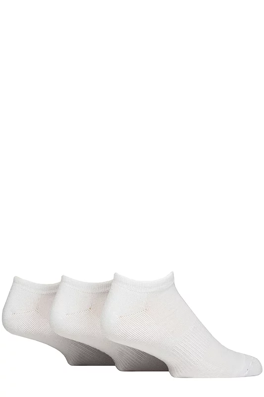 Mens 3 Pair Glenmuir Bamboo Sports Half Cushioned Trainer Socks