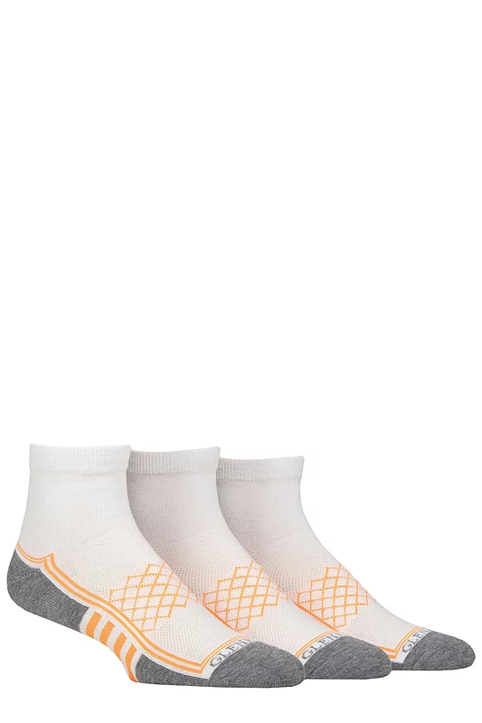 Mens 3 Pair Glenmuir Cushioned Sports Quarter Socks